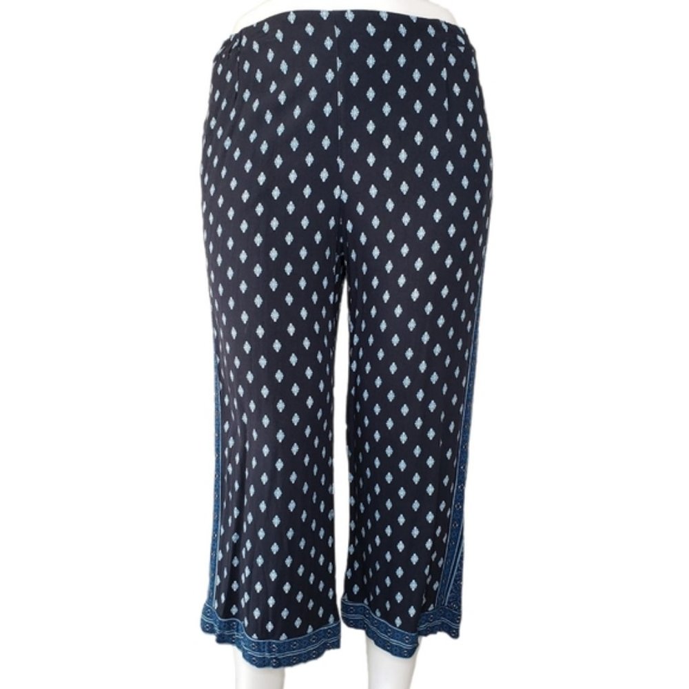 J. Jill Blue Patterned Lightweight Cropped Pants